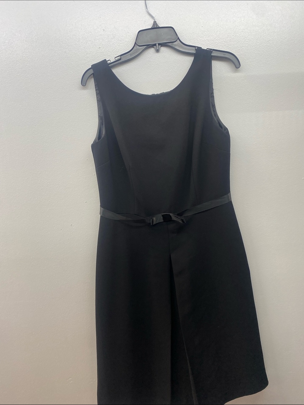 KS Selection Black Sleeveless Midi Sheath Dress with Ribbon Waist
